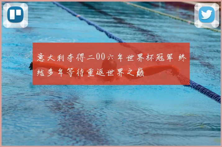 意大利夺得二00六年世界杯冠军 终结多年等待重返世界之巅